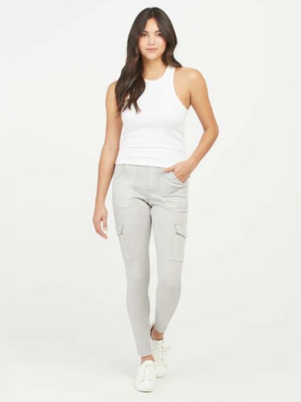 SPANX Stretch Twill Shaping Ankle Cargo Grey | Size L